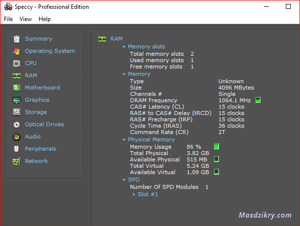 Cara melihat slot ram