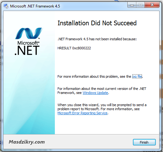 Net framework tidak bisa diinstall