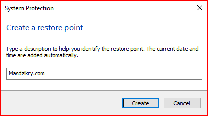 Create name restore point