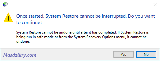 Continue system restore