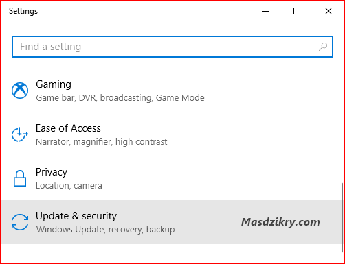 Update & security windows