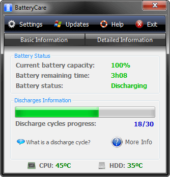 BatteryCare screenshot