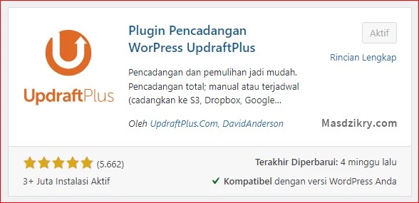 Install Plugin Updraftplus