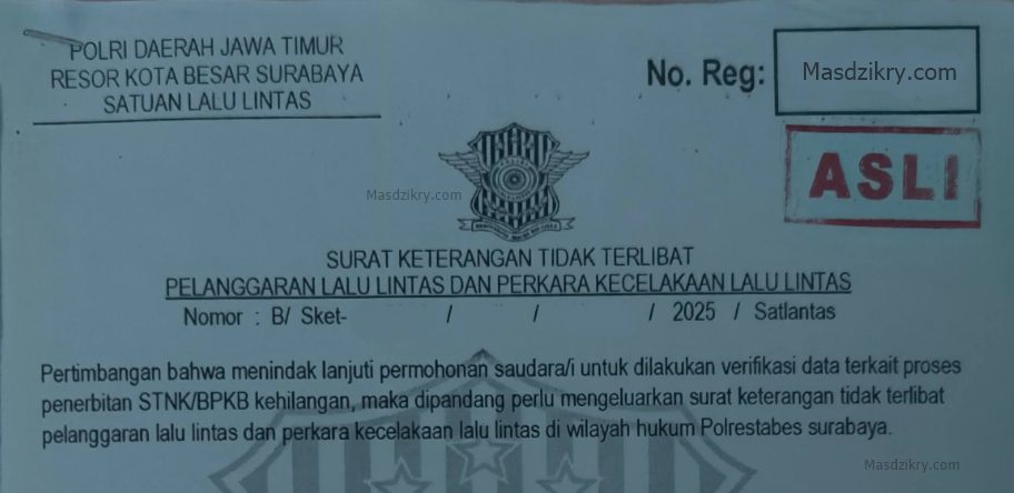 Contoh surat BAP - cara urus stnk hilang masdzikry